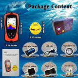 LUCKY Portable Fish Finder with Transducer Sonar Sensor, 147-Foot Water Depth Detection, LCD Echo Sounder and Fish-Attractive Lamp for Ice and Sea Fishing