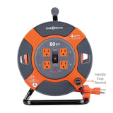 Link2Home Cord Reel with 80-Foot Extension Cord and 4 Power Outlets