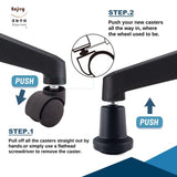 2.5-Inch Dual Injection Polyurethane Casters for Office Chairs, Hardwood Floor Wheels with Universal 7/16-Inch Stem for Herman Miller Aeron and Steelcase Leap, Enjoy Caster 6506BUB-23
