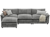 YESHOMY U-Shaped Modular Sectional Sofa in Grey Chenille, Featuring Supportive Soft Sponges, Removable Ottoman, and Sleeper Design