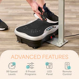 Lifepro TrimLite Whole Body Vibration Plate with Handlebars, 99 Speed Levels, Bluetooth Speaker, Resistance Bands and Remote for Exercise and Lymphatic Drainage Massage