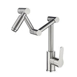 KunMai BR Stainless Steel Pot Filler Faucet, Deck-Mounted Kitchen Sink Design