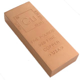 Pack of 2 Unique Metals Copper Bullion Bars, 5 Pound Each with Element Design and .999 Pure Copper