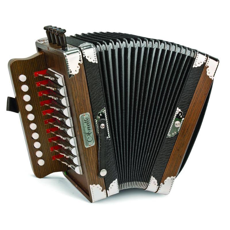 Hohner Ariette One-Row Diatonic Accordion in Key of C, Dark Brown