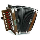 Hohner Ariette One-Row Diatonic Accordion in Key of C, Dark Brown