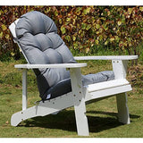 Tufted Adirondack Chair Cushion with High Back, Waterproof UV-Resistant Outdoor Seat Pad for Patio and Lawn Furniture, Gray