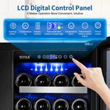 Tittla 30-Inch Dual-Zone Wine and Beverage Refrigerator for 33 Bottles and 80 Cans, Under-Counter or Freestanding Wine Cooler