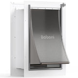 Large Baboni Dog and Cat Door for Walls, Steel Frame with Telescoping Tunnel, Aluminum Lock and Double Flap for Pets Up to 100 Lb