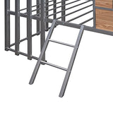 Harper & Bright Designs Twin Low Loft House Bed with Roof, Window, Guardrail and Ladder, Metal Kids Frame for Girls and Boys, White