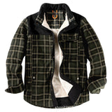Mens Winter Plaid Jacket with Warm Sherpa Lining
