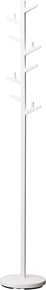 Yamazaki Home White Standing Coat and Hat Rack, Tree-Style Design, One Size