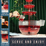 Kusini 1.5 Gal 3-Tier Drink Fountain with LED Base, Champagne Tower, Punch Bowl and 4 Reusable Cups for Soda, Juice, Mimosa and Pani Puri