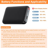 5V 5000mAh Li-Polymer Rechargeable Spare Battery for Heated Gloves, Scarves, Socks, and Slippers, Black