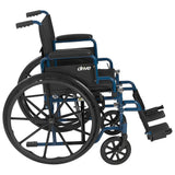 Drive Medical Blue Streak Lightweight Folding Wheelchair with 20-Inch Wide Seat