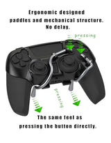 EXknight Leverback FPS Gaming Paddles with Rear Button Controls, Controller Attachment for PS5, Black