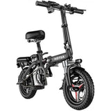 250W Folding Fat-Tire Electric Bike with Removable Battery for Adults and Teenagers, Black