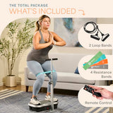 Lifepro TrimLite Whole Body Vibration Plate with Handlebars, 99 Speed Levels, Bluetooth Speaker, Resistance Bands and Remote for Exercise and Lymphatic Drainage Massage