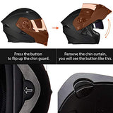 ILM Model 902 Modular Motorcycle Helmet with Flip-Up Full-Face Design, Dual Visors, DOT Certification, and 6 Colors