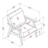 Furniture of America Kikee Light Gray Wood Accent Chairs with Padded Fabric Seats, Set of 2