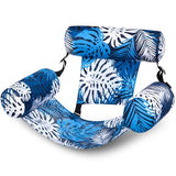 Sloosh Inflatable Pool Lounge Chair with Plant Pattern, Floating Hammock Mat for Adults, Water Raft for Pool, Beach and Summer Parties