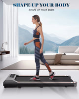 Naipo 2.5HP Walking Pad Treadmill for Home Use with LCD Display, Portable Wheels and 265 lb Maximum Capacity