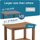 HDPS Waterproof Shower Bench with Adjustable Feet, Non-Slip Poly Lumber Bathroom Seat & Footrest for Shaving Legs, Brown