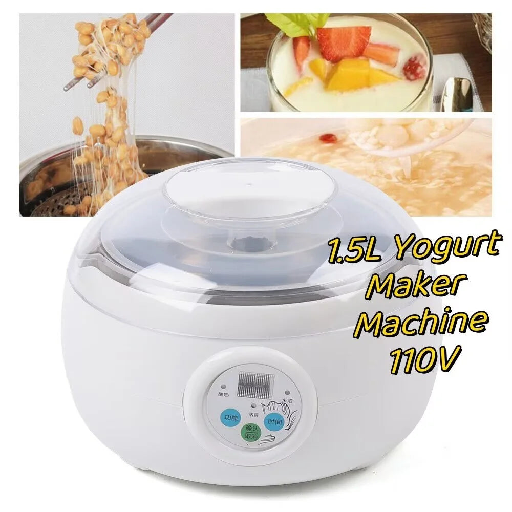 TFCFL 1.5L Automatic Digital Yogurt Maker, Crafted with Stainless Steel and Designed for Yogurt, Natto and Rice Wine Making