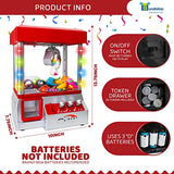 Bundaloo Mini Claw Machine Arcade Game with Lights and Sound, Candy Grabber Prize Dispenser Toy for Kids, Boys and Girls