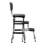 Cosco Black Retro Counter Chair and Step Stool