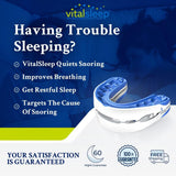 VitalSleep Adjustable Anti-Snoring Mouthpiece with Sleep Mask, Custom Jaw Positioning, BPA-Free Comfortable Fit, USA Made and FDA Cleared