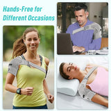 Adjustable Shoulder Brace for Rotator Cuff Recovery, AC Joint Pain, Bursitis, Tendonitis, Swelling and Shoulder Injuries, Unisex Gray Sleeve Wrap, Small