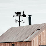 Retro Farmer-Shaped Metal Wind Vane with Roof Mount, Garden and Farmyard Weather Direction Indicator