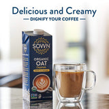 SOWN Organic Oat Creamer, Unsweetened Barista-Style Plant-Based Milk, 32 oz Pack of 6