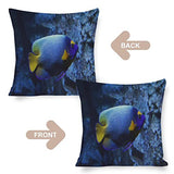 Ocean Sea Starfish Zippered Cushion Pillow Covers, 18 x 18, Underwater Nautical Throw Pillow Decor for Couch, Sofa, Patio, or Home