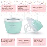 Elite EIM520M 1 Quart Automatic Electric Ice Cream Maker in Mint Spearmint, with Recipes for Homemade Ice Cream, Frozen Yogurt, Sorbet and Gelato