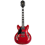 Left-Handed Semi-Hollow Body Electric Guitar by Grote, Featuring Stainless Steel Frets in Vintage Sunburst