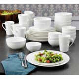Mikasa Swirl 40-Piece Dinnerware Collection, Crafted from Bone China