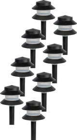 Paradise GL22627 4W Low-Voltage Path Lights, Black, 8-Pack
