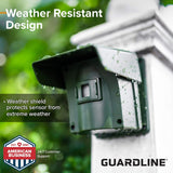 Guardline Wireless Driveway Alarm System with 4 Weatherproof Motion Detectors, 1 Receiver and 1/4 Mile Range for Outdoor Home and Property Security
