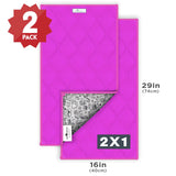 Washable Fleece Cage Liners, 2ct Guinea Pig Bedding Mats with Absorbent Pee Pads and Waterproof Bottom, C&C 2X1, Pink