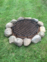 28-Inch Round Steel Fire Pit Grate by Walden, Heavy-Duty Above-Ground Support for Outdoor Firepits
