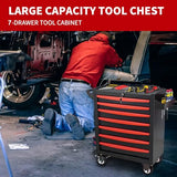 Rolling Metal Tool Chest with 5 Lockable Drawers, Mobile Garage Storage Cabinet on Wheels for Workshop, Warehouse or Repair Shop