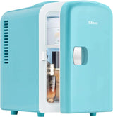 Silonn SLRE01G1 4 L/6-Can Mini Fridge with Cooling and Warming, Portable Teal Skin Care Refrigerator for Home, Office, Car or Dorm