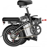 250W Folding Fat-Tire Electric Bike with Removable Battery for Adults and Teenagers, Black
