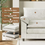 YESHOMY U-Shaped Modular Sectional Sofa in Grey Chenille, Featuring Supportive Soft Sponges, Removable Ottoman, and Sleeper Design