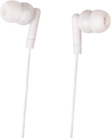 JustJamz Pearl Basic White Disposable 3.5mm Earphones for Kids and Adults, Two 50-Packs