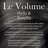 LANGE HAIR Le Volume 2-in-1 Titanium Brush Dryer, 75MM Hot Air Styler with Oval Barrel, Black