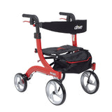 Drive Medical Nitro Euro Style Petite Rollator Walker with Compact Design, RTL10266-H, Red