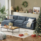 YESHOMY U-Shaped Modular Sectional Sofa in Grey Chenille, Featuring Supportive Soft Sponges, Removable Ottoman, and Sleeper Design