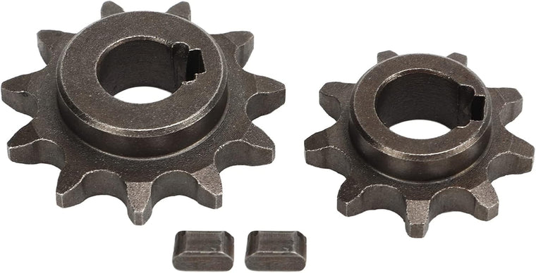 Carbon Steel Pocket Bike Gear Kit with 9T and 11T Pinion Sprockets, Universal Front and Rear Motor Freewheel Chain Wheels